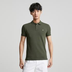 【海南专供价】CKJ男士简约刺绣方标修身液氨棉短袖POLO衫J324246