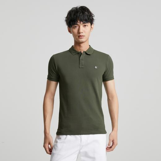 【海南专供价】CKJ男士简约刺绣方标修身液氨棉短袖POLO衫J324246 商品图0