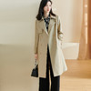 米思阳2026春季通勤气质卡其色风衣西装领系带双排扣外套2511/4224 商品缩略图1
