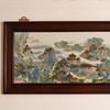 二十世纪 红木镶粉彩山水楼台瓷板画挂屏 商品缩略图1