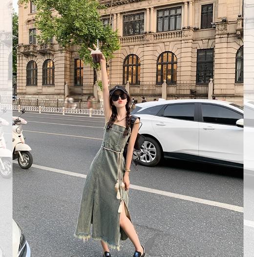 【189元任选2件】最后一波现货！【浅海潮蓝】牛仔背带裙（皮质肩带） 商品图2