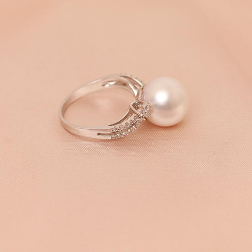 金18K海水珍珠戒指 11.5-12mm白 24933 商品图1