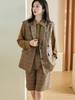 米思阳2026春季新款复古经典时尚套装口袋格纹马甲中裤两件套2581 商品缩略图1
