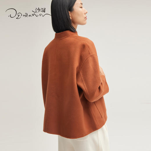 藏红系列羊绒中式领外套SJF95W303W 商品图5