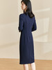 剩S/M/L 米思阳2026春季新款气质优雅净色连衣裙纽扣褶皱开叉长袖裙子2401 商品缩略图1