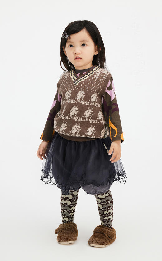 jnby  23年秋款  手绘感提花背心  YN8310070 商品图3