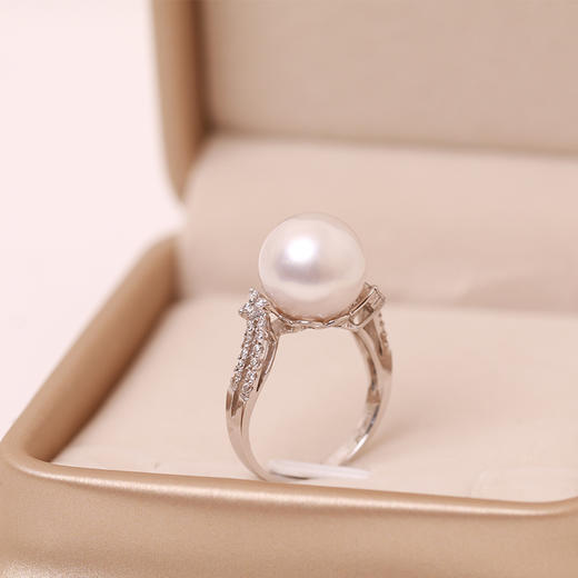 金18K海水珍珠戒指 11.5-12mm白 24933 商品图3