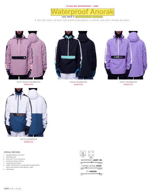 23/24 686雪服WATERPROOF ANORAK 商品图3