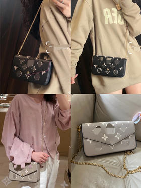 87-3 MB经典款 全皮三合一 链条斜挎包 可做手拿包 腋下包