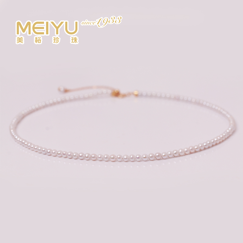 淡水珍珠项链 小米珠链 3-3.5mm白 107032