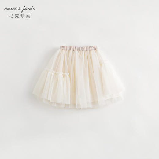 马克珍妮秋装新款女童不规则拼接柔软网纱短裙半身裙231910 商品图1