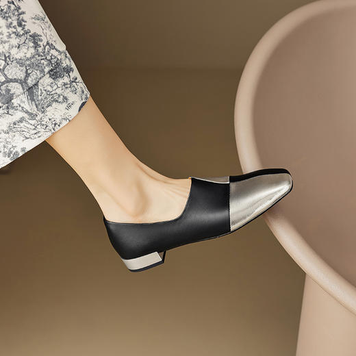 秋季新款，时尚撞色拼接低跟单鞋OFSM-6780 商品图0