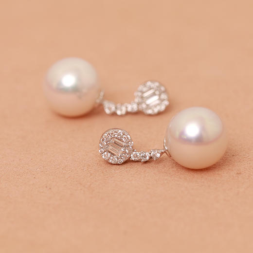 金18K海水珍珠耳钉 11.5-12mm白，0.51ct 34粒 106441 商品图4