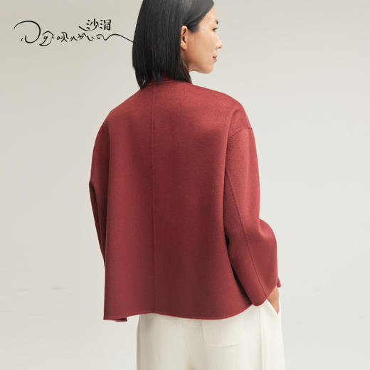 藏红系列羊绒中式领外套SJF95W303W 商品图4