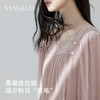 早秋新品』桑罗桑蚕丝绒睡裙复古法式方领睡衣女款家居服秋冬外穿 商品缩略图2