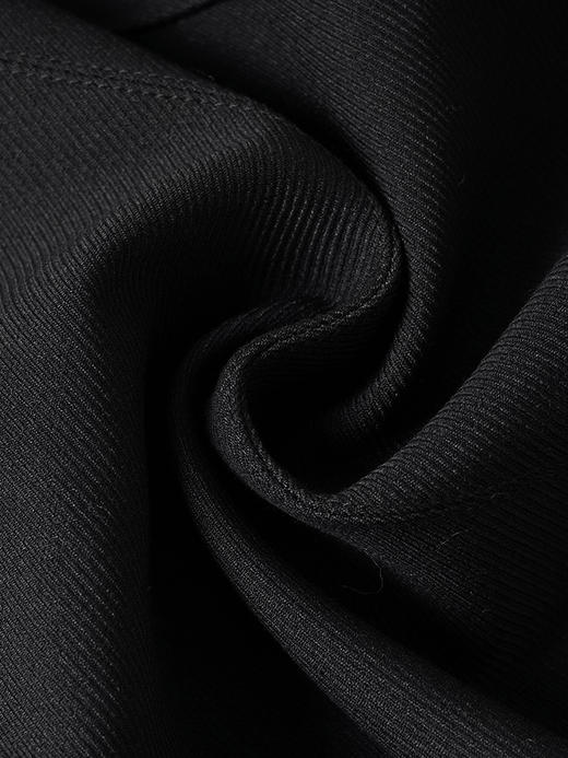 米思阳2024秋季新款时尚百搭黑色半身裙修身褶皱开叉a字裙子2771 商品图3