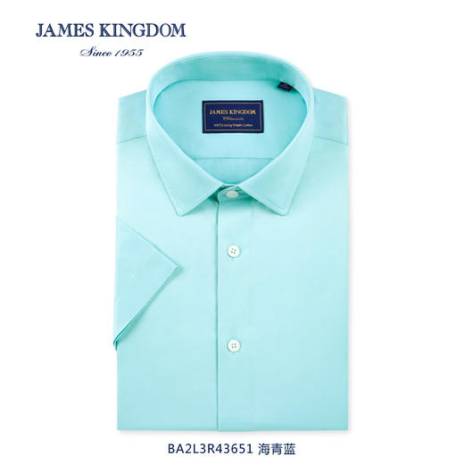 【绚丽净彩DP成衣免烫】占姆士男士新款短袖纯棉衬衫经典商务工装衬衣 商品图3