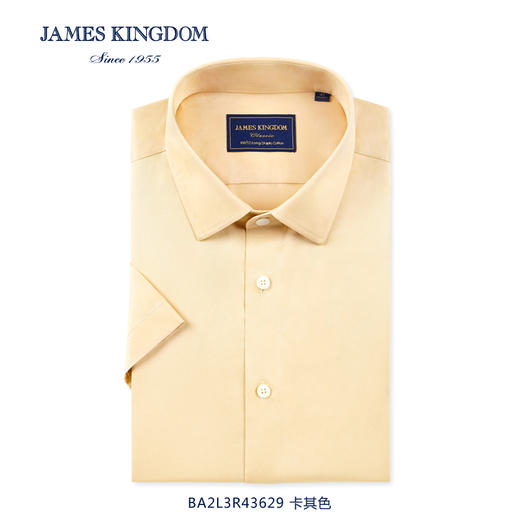 【绚丽净彩DP成衣免烫】占姆士男士新款短袖纯棉衬衫经典商务工装衬衣 商品图2