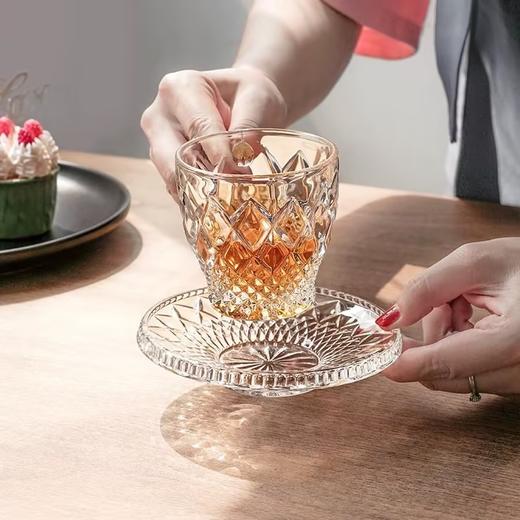 捷克原装进口 BOHEMIA/波西米亚水晶带把咖啡 精美带碟茶杯组合套装2+2 商品图1