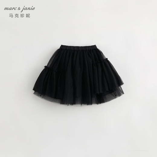 马克珍妮秋装新款女童不规则拼接柔软网纱短裙半身裙231910 商品图2