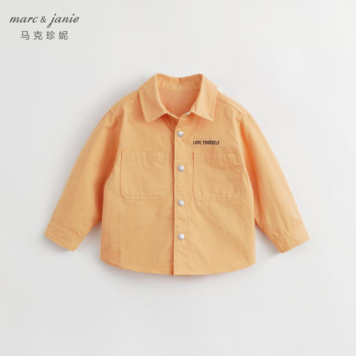 马克珍妮秋装新款男童双口袋翻领全棉长袖衬衫薄外套231805 商品图0