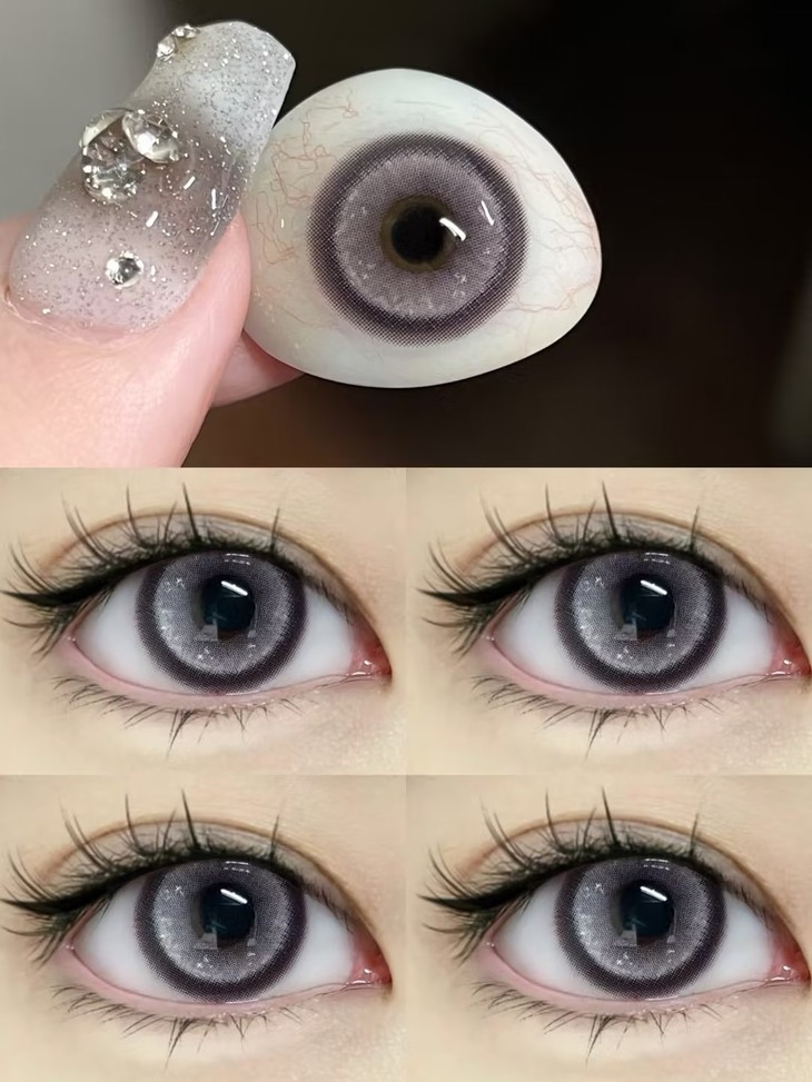 CLAIRECOLOR美瞳 年抛隐形眼镜 糖芋小宝 14.5mm 1副/2片 左右度数可不同-VVCON美瞳商城8