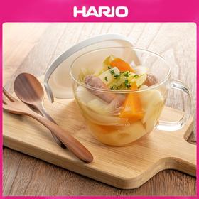 【HARIO】耐热玻璃碗汤碗汤杯带把手燕麦碗辅食碗早餐杯XSC