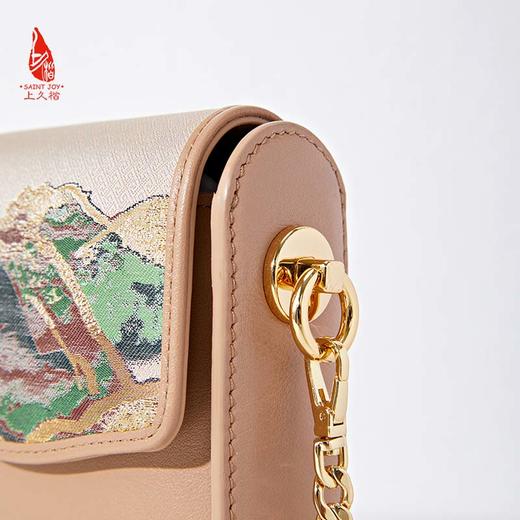 SAINTJOY/上久楷 宋锦斜背包 手机包 锦绣山河 草绿色  卡其色 BWS23B0301 商品图11
