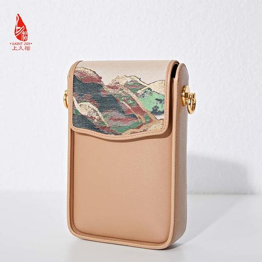 SAINTJOY/上久楷 宋锦斜背包 手机包 锦绣山河 草绿色  卡其色 BWS23B0301 商品图8