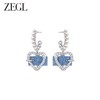 ZEGL设计师丹宁系列牛仔风爱心仿珍珠耳环女复古甜酷耳钉银针耳饰 商品缩略图0