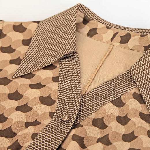 NG803斯尔丽瑟俪2023秋季新款印花针织衬衫领长袖连衣裙 商品图4