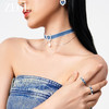 ZEGL设计师丹宁系列牛仔风爱心仿珍珠耳环女复古甜酷耳钉银针耳饰 商品缩略图3