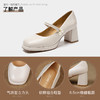 ZHR玛丽珍粗跟单鞋女珍珠法式复古高跟鞋一字带浅口小皮鞋女秋季 商品缩略图8