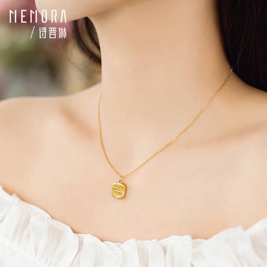 【任选3件1998元】情书小方牌18k金吊坠送女友礼物挂坠MEMORA诗普琳KPE01801（线上专供) 商品图1
