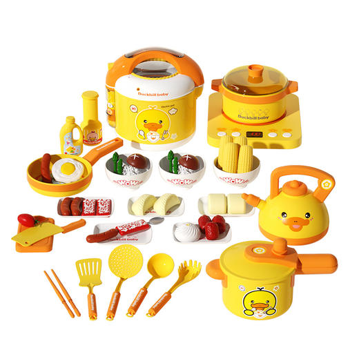 「数款可选！给孩子新体验」新款鸭嘴兽网红迷你厨房儿童过家家玩具仿真厨房做饭玩具情感互动 商品图4