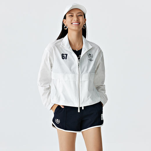 Kappa卡帕复古运动皮肤衣2023新款女满印夹克运动字母开衫外套 商品图0