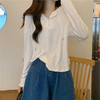 【百搭款式，穿出时尚气息纯色打底衫，韩版学生韩版长袖T恤女上衣潮】精选优质面料，柔软舒适，穿着舒适自如。小众风格，彰显个性特色。 商品缩略图3