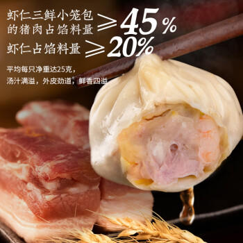 知味观虾仁三鲜小笼包 中华老字号 灌汤小笼包早餐500g20只 商品图1