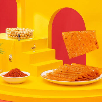 源氏豆皮辣条儿时怀旧零食小吃爆辣片260g/袋 内含10包(爆辣味） 商品图1