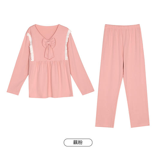 都市丽人40支TC65/35双面女士棉质薄款长袖长裤类家居服套装LH32H9 商品图9