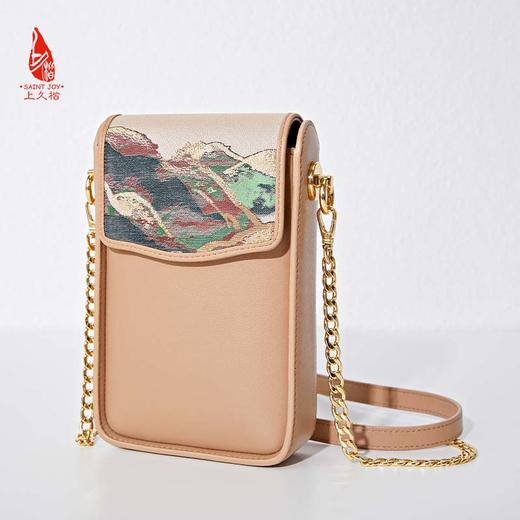 SAINTJOY/上久楷 宋锦斜背包 手机包 锦绣山河 草绿色  卡其色 BWS23B0301 商品图9