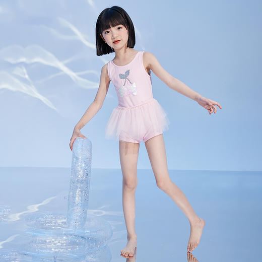 笛莎官方童装女童泳装2023年夏装中大童儿童可爱温泉公主连体泳衣 商品图2