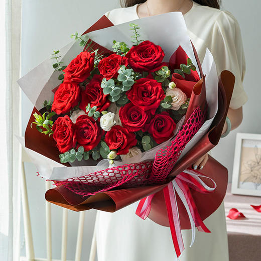 初心如一-11朵玫瑰花束情侣爱人送老婆爱人女友闺蜜朋友生日纪念日道歉七夕情人节浪漫惊喜表白告白送花 商品图0