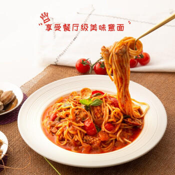 圃美多番茄海鲜意大利面580g  两人份独立包装 儿童早餐意面开学季 商品图3