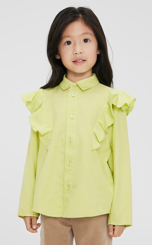 jnby  23年秋款  木耳边长袖衬衣 1N8210270 商品图3