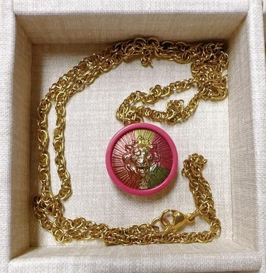 北京仓｜Gigi Paris-粉色狮子头- Vintage纽扣 项链［法国设计师］ 商品图1