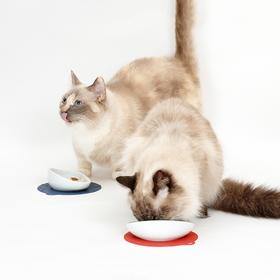 【HARIO】宠物陶瓷碗猫碗长毛猫猫食盆扁平设计带凹凸纹路