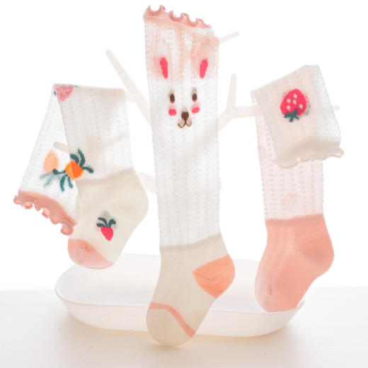 【3双装 可爱卡通宝宝防蚊袜】2023夏季新生儿宝宝防蚊袜松口无骨婴儿袜子卡通可爱男女童长筒袜 商品图2