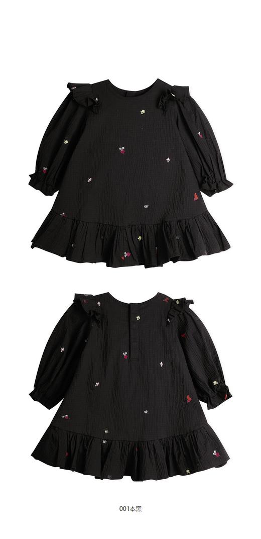 jnby  23年秋款  刺绣泡泡纱长袖连衣裙 YN8G11580 商品图7