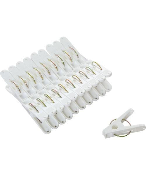纯白塑料晾衣夹20件套SP-1104NW